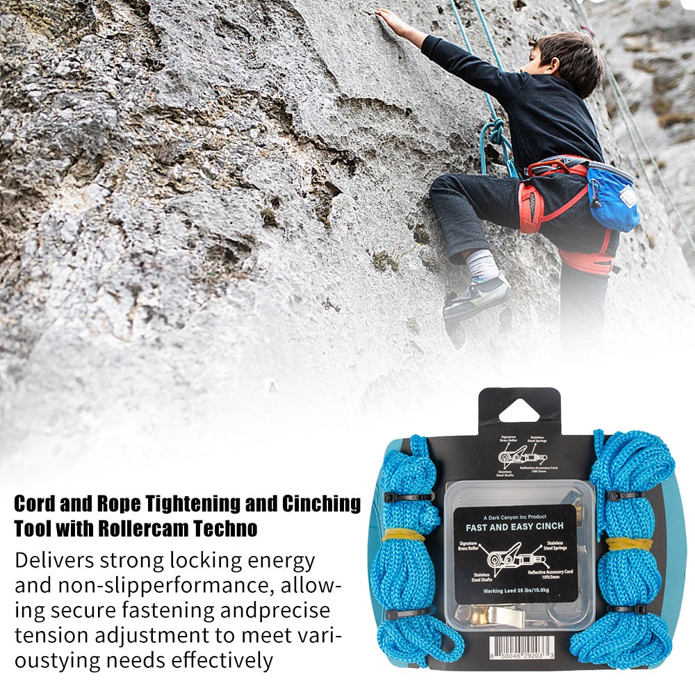 6 Hooks Rope with Roller Tensioner Lock Buckle Tie Down Rope Cargo Tightening