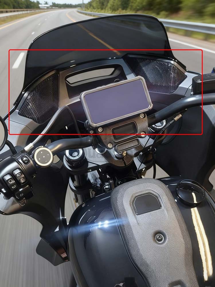 Black Inner Fairing Audio Kit For Harley Softail Lowrider ST FXLRST 2022-2024 25