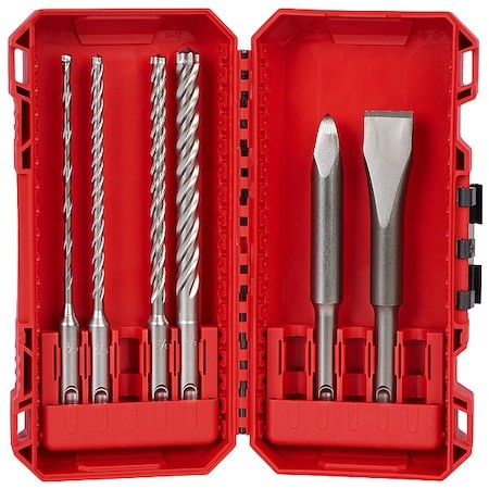 Milwaukee Tool 48-20-7662 6 Pc. 4-Cutter Mx4 Sds-Plus Rotary Hammer Drill Bit