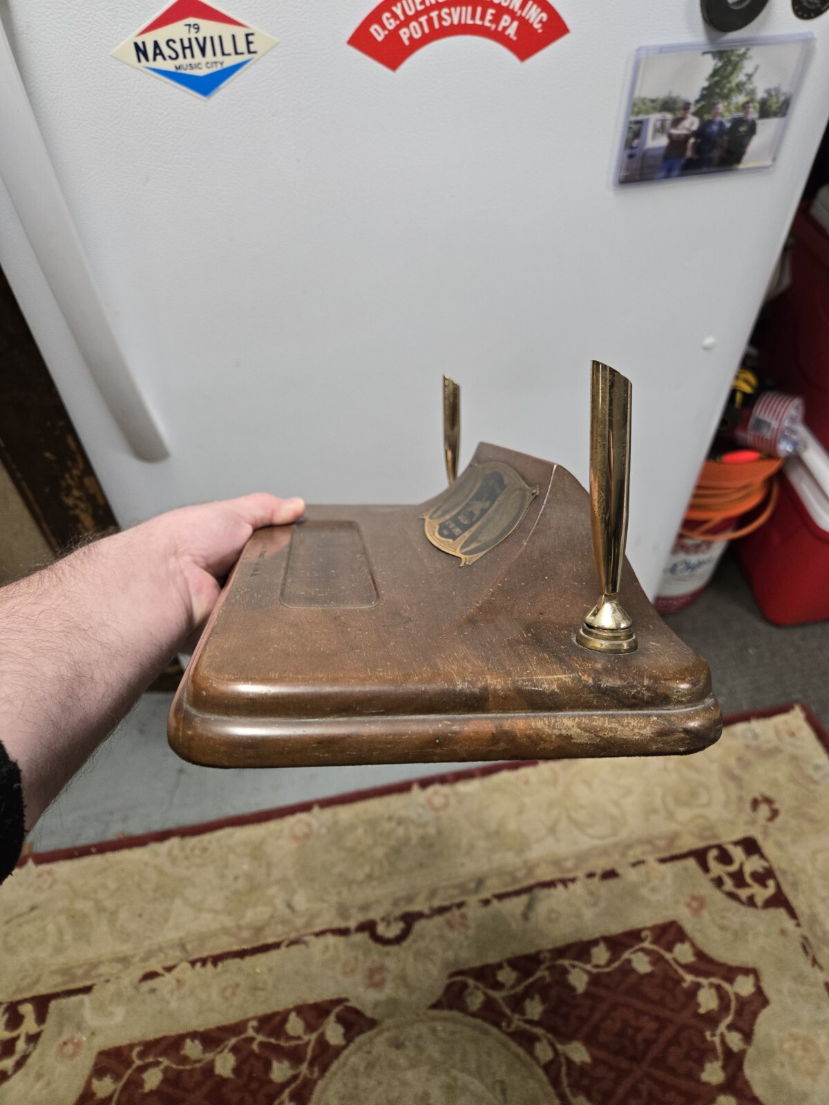 Old 1940 Pony Express Presentation Sheaffer Pen Desk Set Roosevelt Rock Glen PA