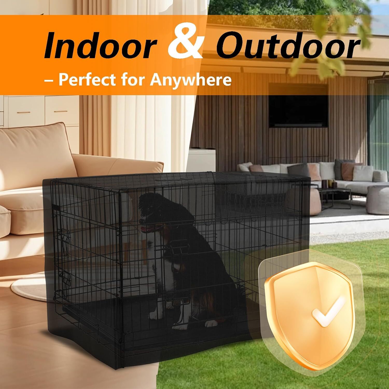 Dog Crate Cover 48 In XL Dog Kennel outside Cover for Large Dogs 420D