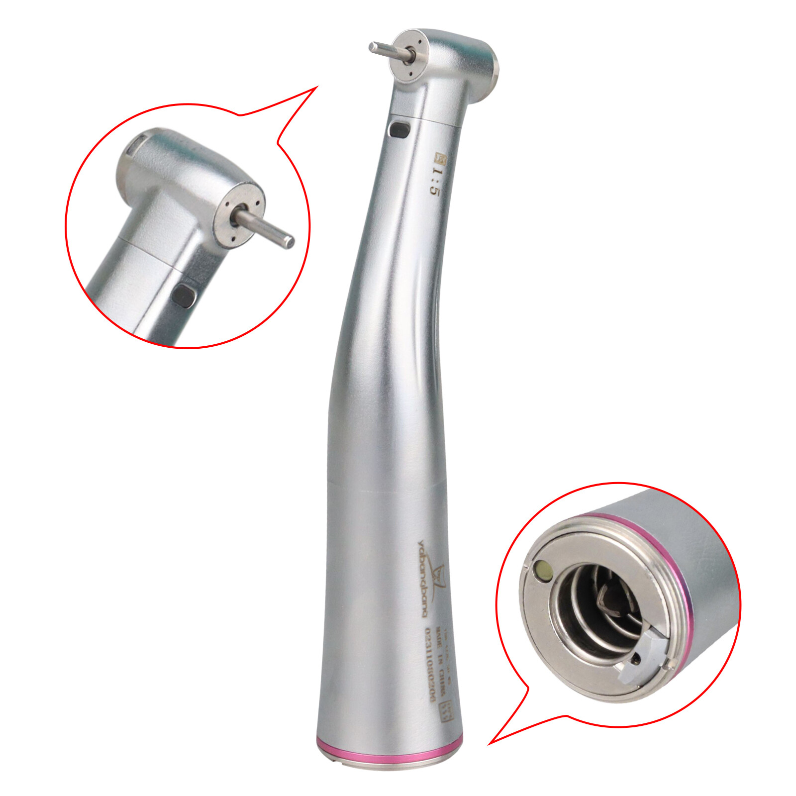 Dental 1:5 LED Fiber Optic Contra Angle Handpiece compatible NSK Ti-MAX X95L