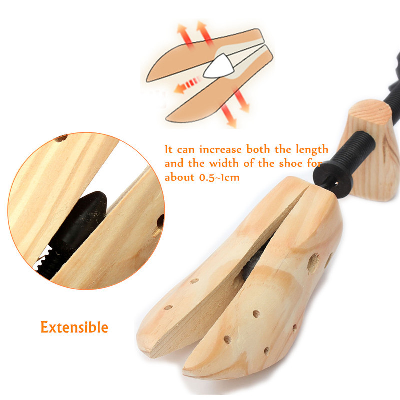 2-Way Wooden Adjustable Shoe Stretcher Expander Men Women Boot Size US 5-13 NEW