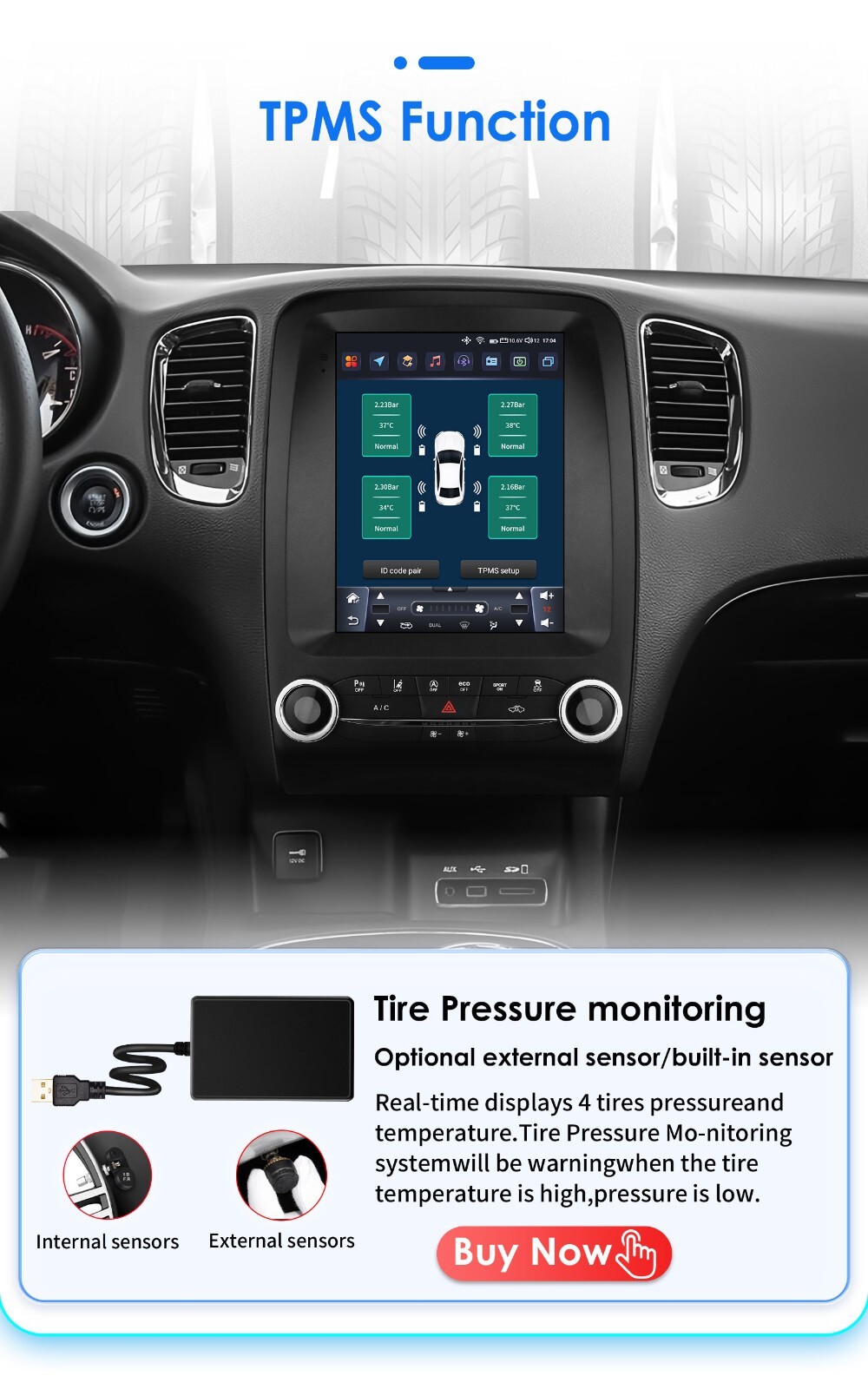 Apple Carplay Android 9.7" Car Stereo GPS Radio WiFi For DODGE Durango 2014-2020