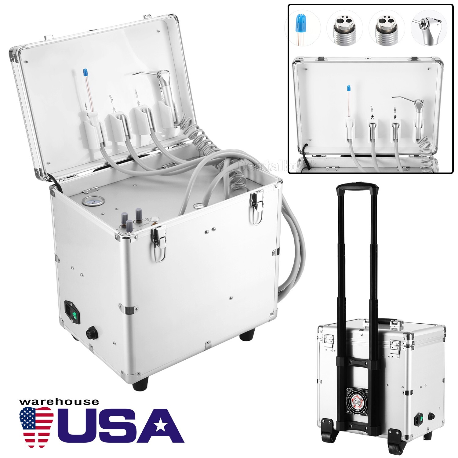 Portable Dental Chair LED Light Mobile Folding Chair/Portable Dental Unit 4 Hole