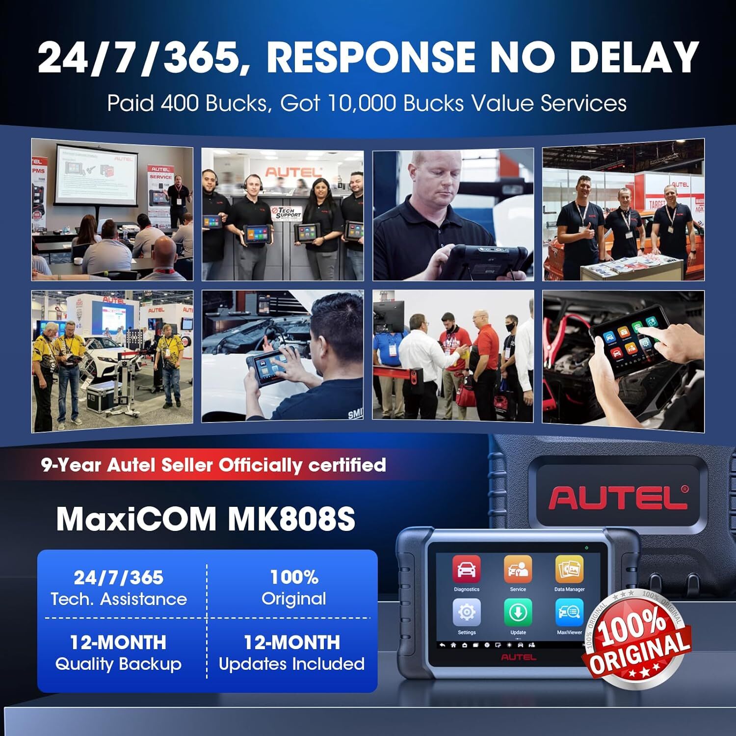 2025 Autel MaxiCOM MK808S MX808S Bidirectional Car Diagnostic Scanner Key Coding