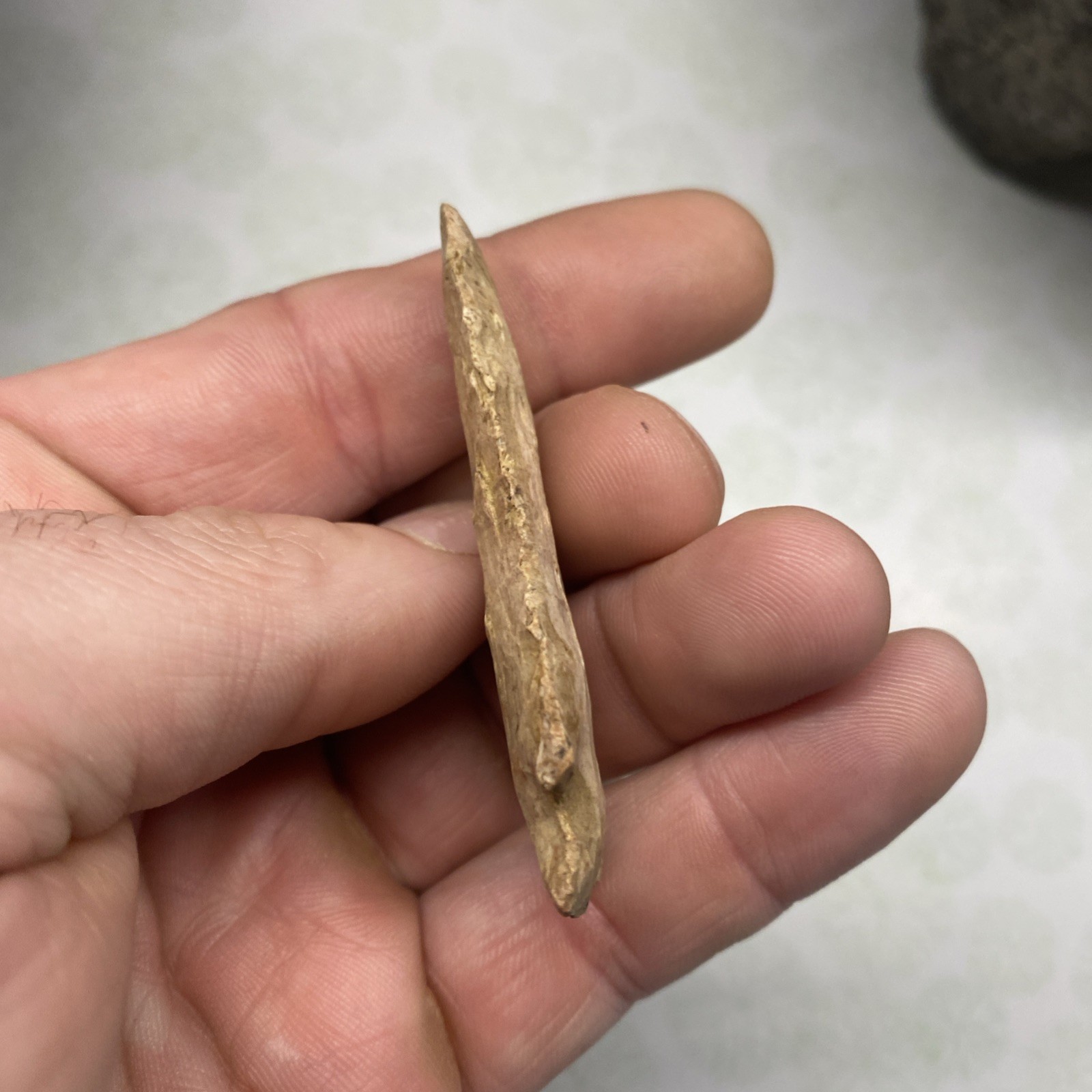 MLC s8221 2 1/2” Archaic Pinetree Arrowhead Wisconsin Stone Artifact