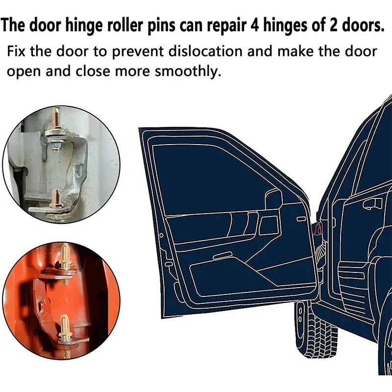 Door Hinge Pins Pin Bushing Kit For 99-07 Chevy Silverado GMC Truck SUV Car
