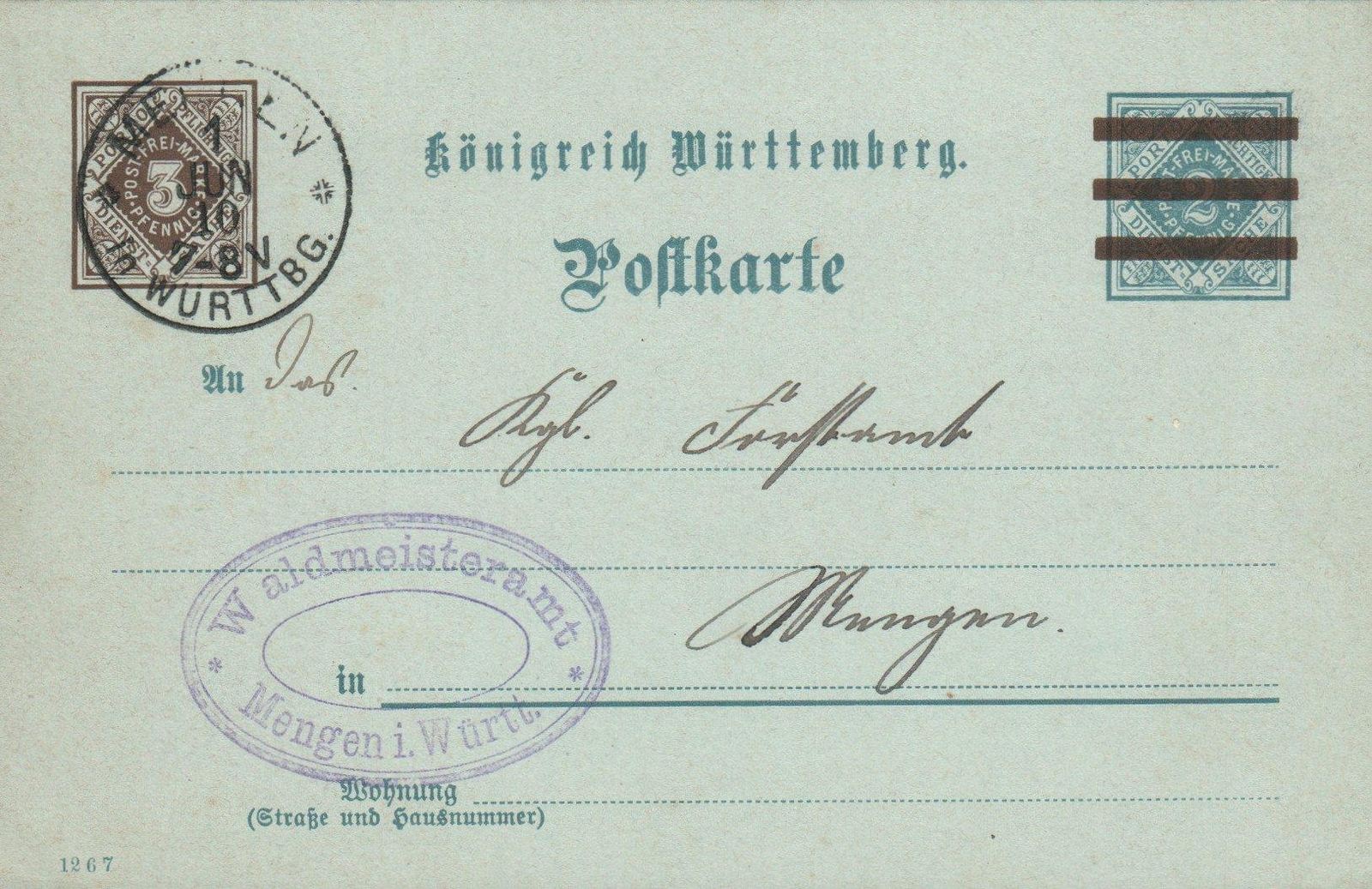 1910 ANTIQUE Mengen Konigreich Wurttemberg POSTCARD