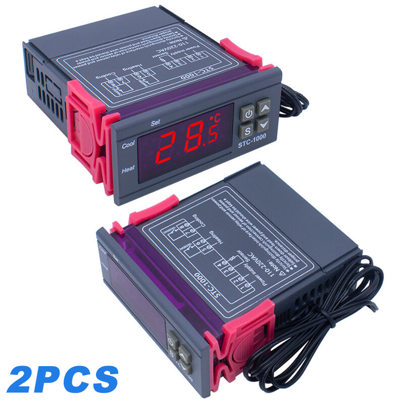 2pcs STC-1000 AC 110V-220V Digital Temperature Controller Thermostat With Sensor