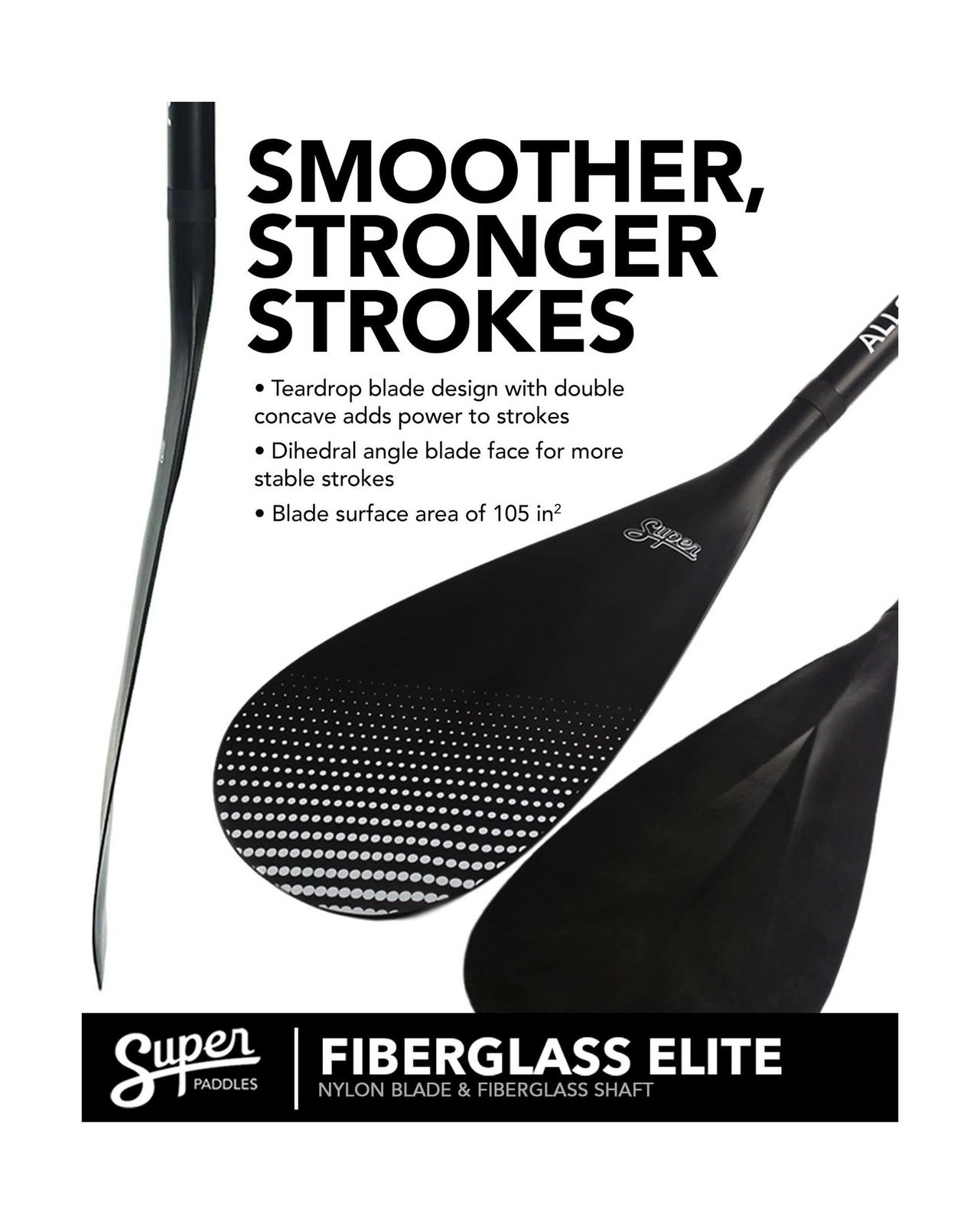 SUP Paddle - Carbon Fiber & Fiberglass Paddles - 3 Piece Adjustable Paddle Bo...