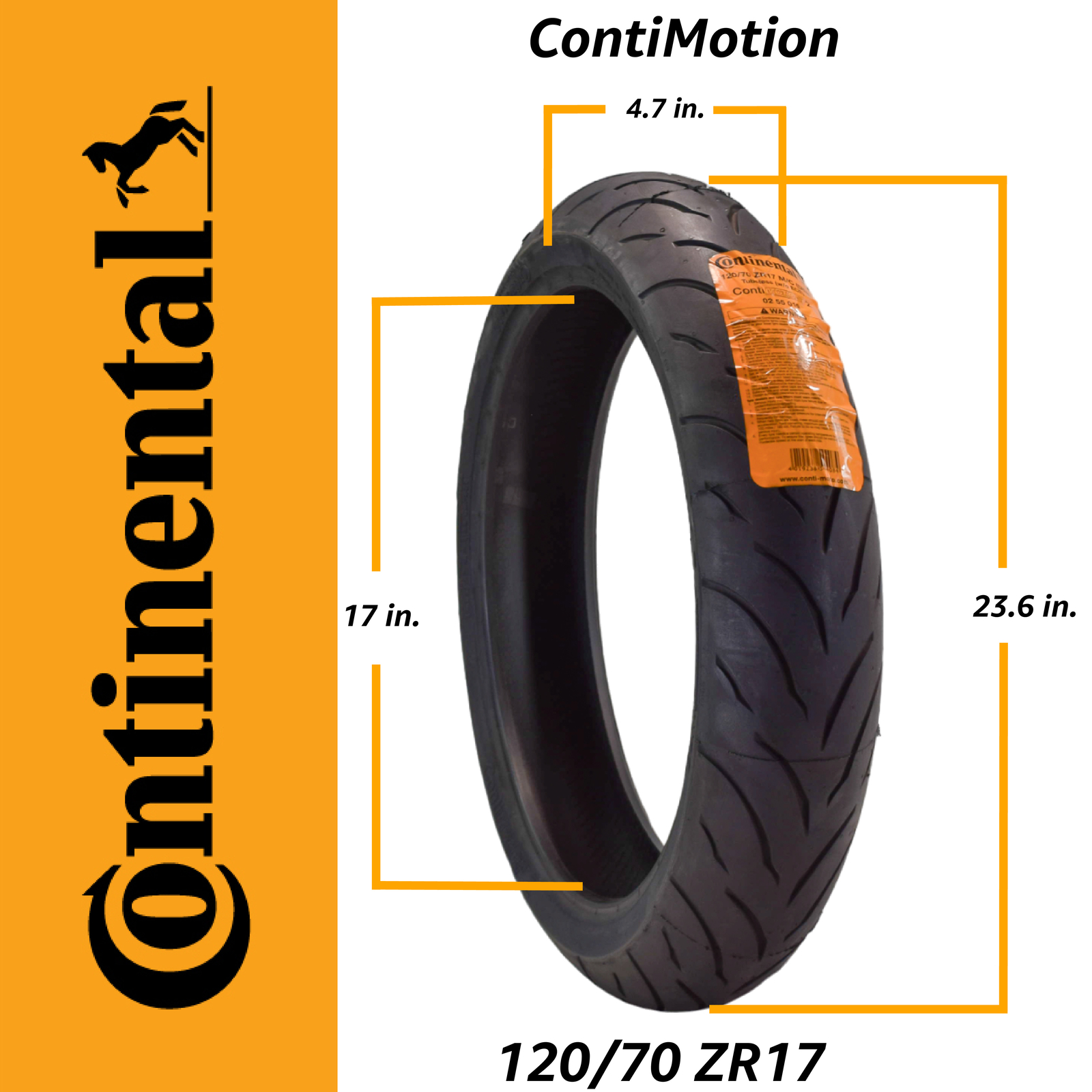 Continental ContiMotion 120/70ZR-17 Front &180/55ZR-17 Motorcycle Tires (2 Pack)
