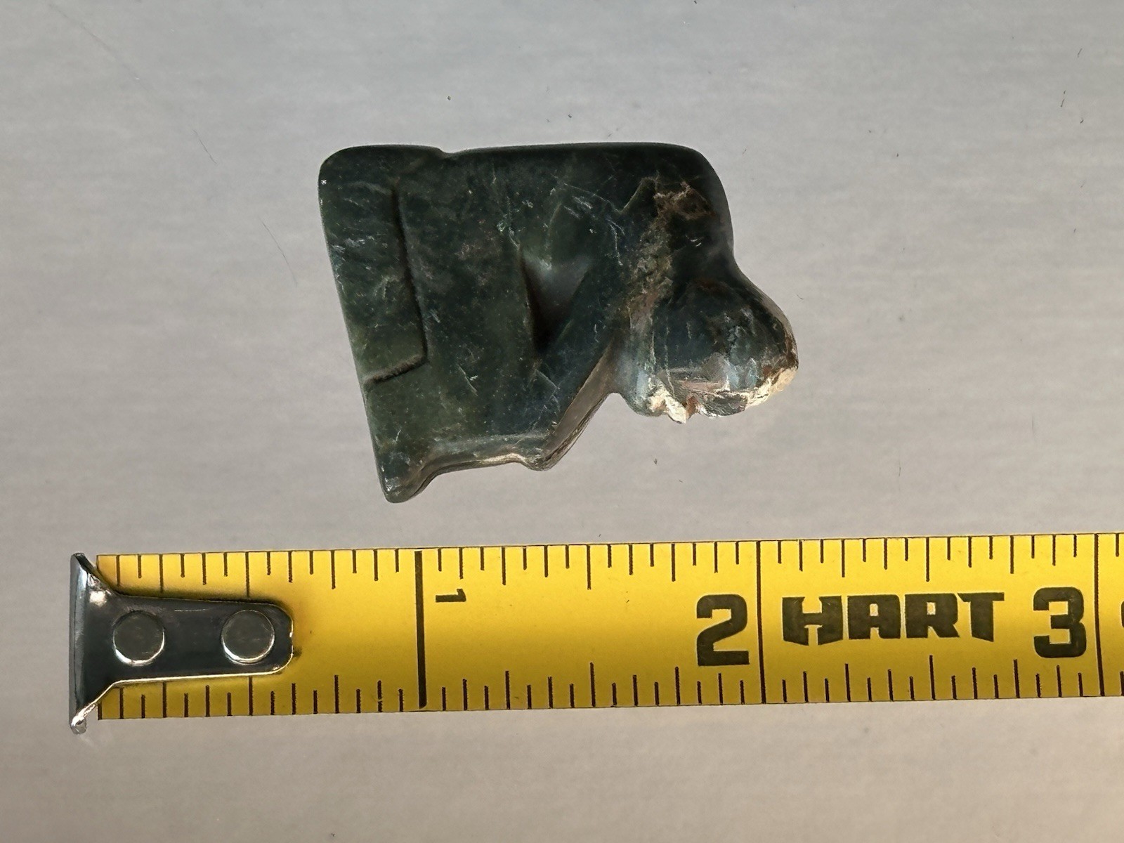 INCREDIBLE PRECOLUMBIAN HUMAN EFFIGY OLMEC JADE STATUE FIGURINE IDOL TOTEM, COA