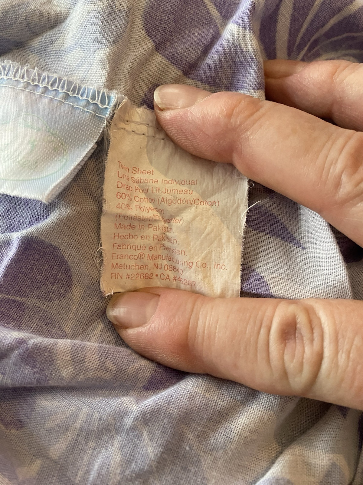 Vtg Tinker Bell Twin Sheet Set Lavender Purple Flat And Fitted With Pillowcase