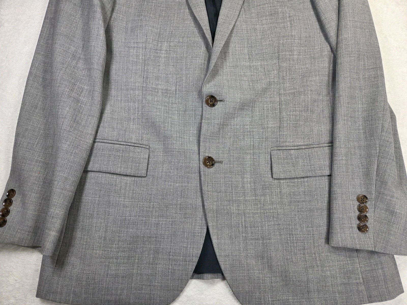 J.Crew Thompson Suit 42L 36x34 Gray 100% Wool Slim Fit Mens 2 Piece Suit Wedding