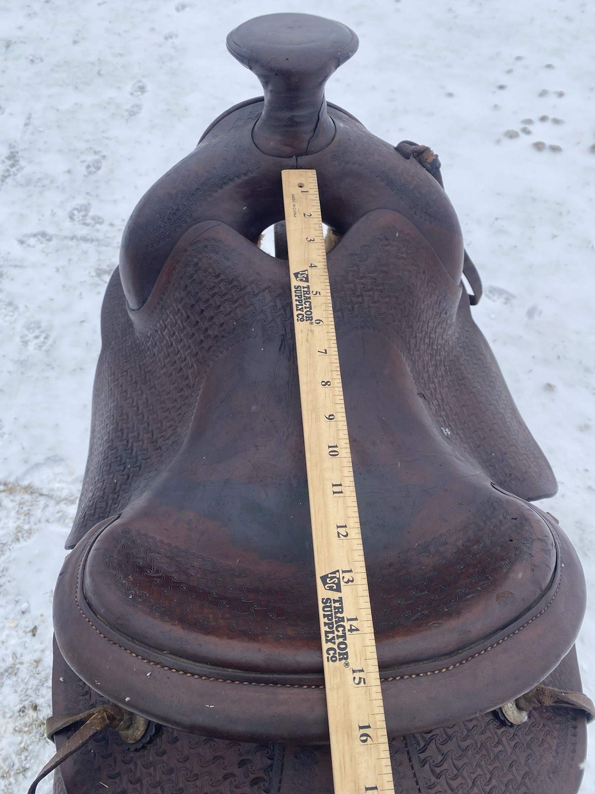 Antique/Vintage 14.5" Texas Tanning / TexTan slick seat roping saddle