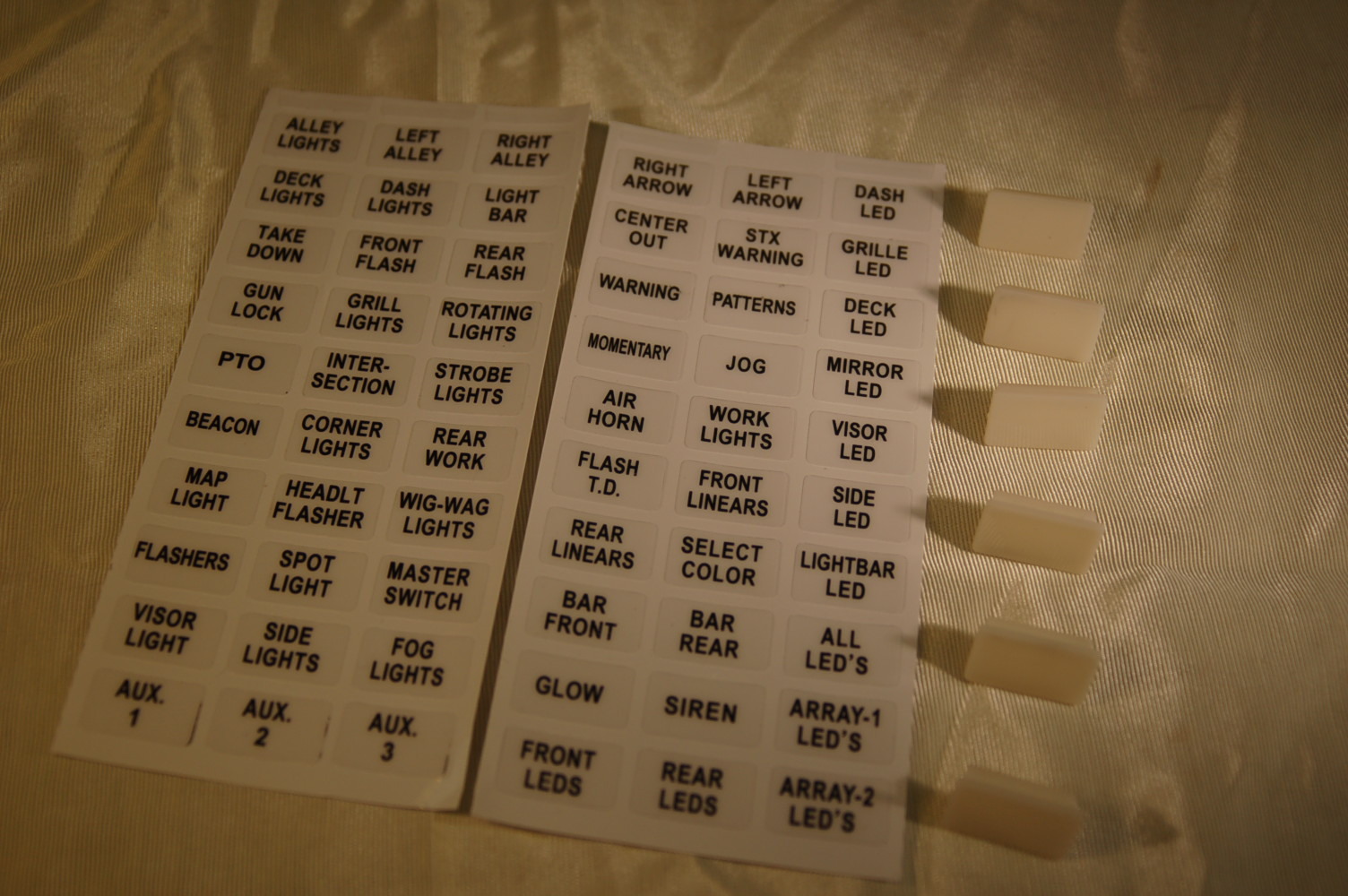 Federal Signal SW300 Switchbox Label Code3 Shome able2 fed sig switchbox labels