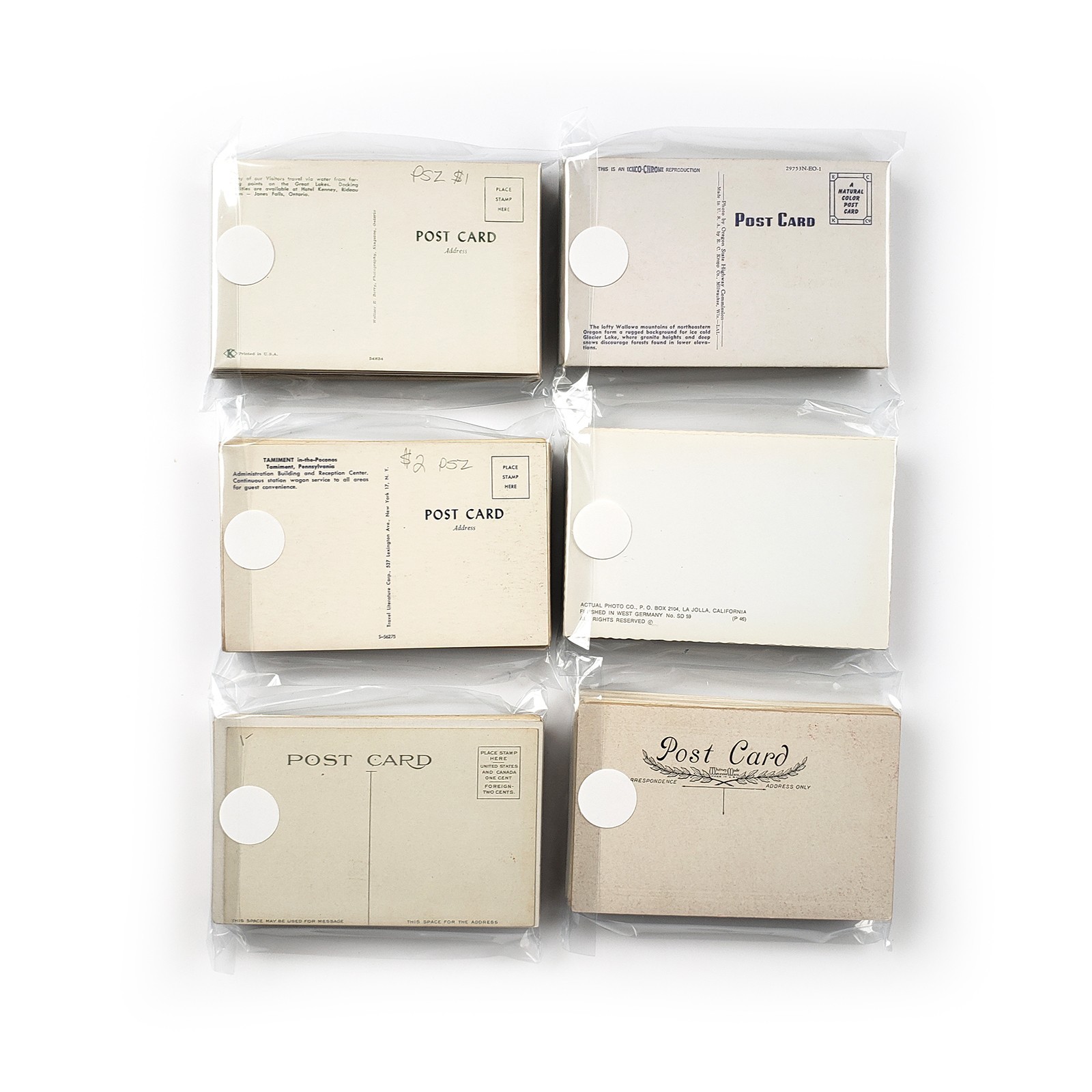 60 Unused Vintage Postcards Lot - Unposted Random Blank Midcentury Travel Views