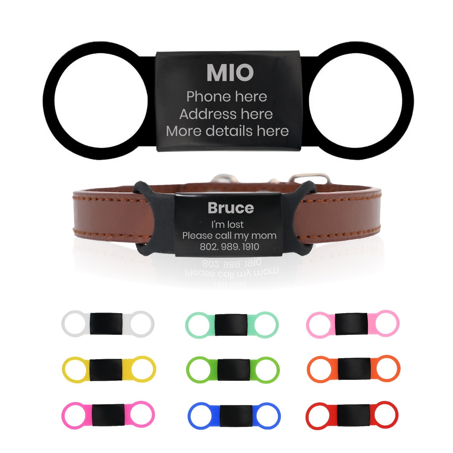 Pet Tag Personalized Slide-On Collar Pet ID Tag, Dog Cat Tag with Name Dog Tag