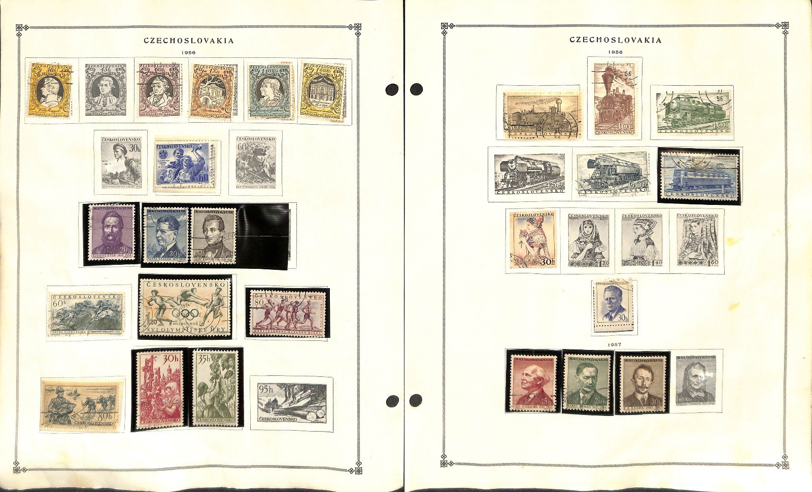 Czechoslovakia Stamp Collection on 80 Scott International Pages, 1918-1974 (CH)