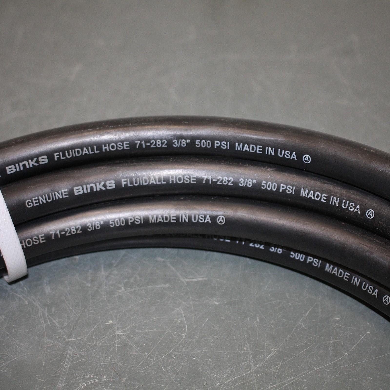 (25 ft) Genuine Binks Fluidall Hose 71-282, 3/8" ID, 500 psi, Bulk Hose, Black