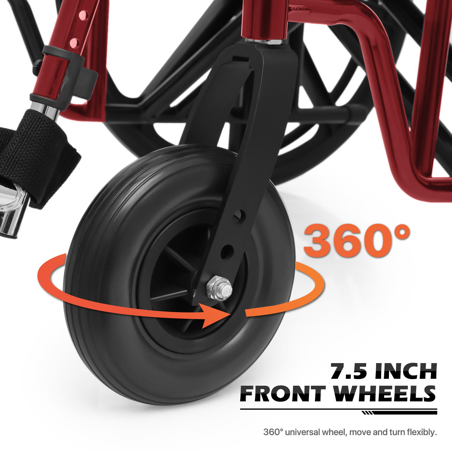 [FDA APPROVED]Foldable Manual Medical Economy Wheelchair w/Adjustable Foot Rest