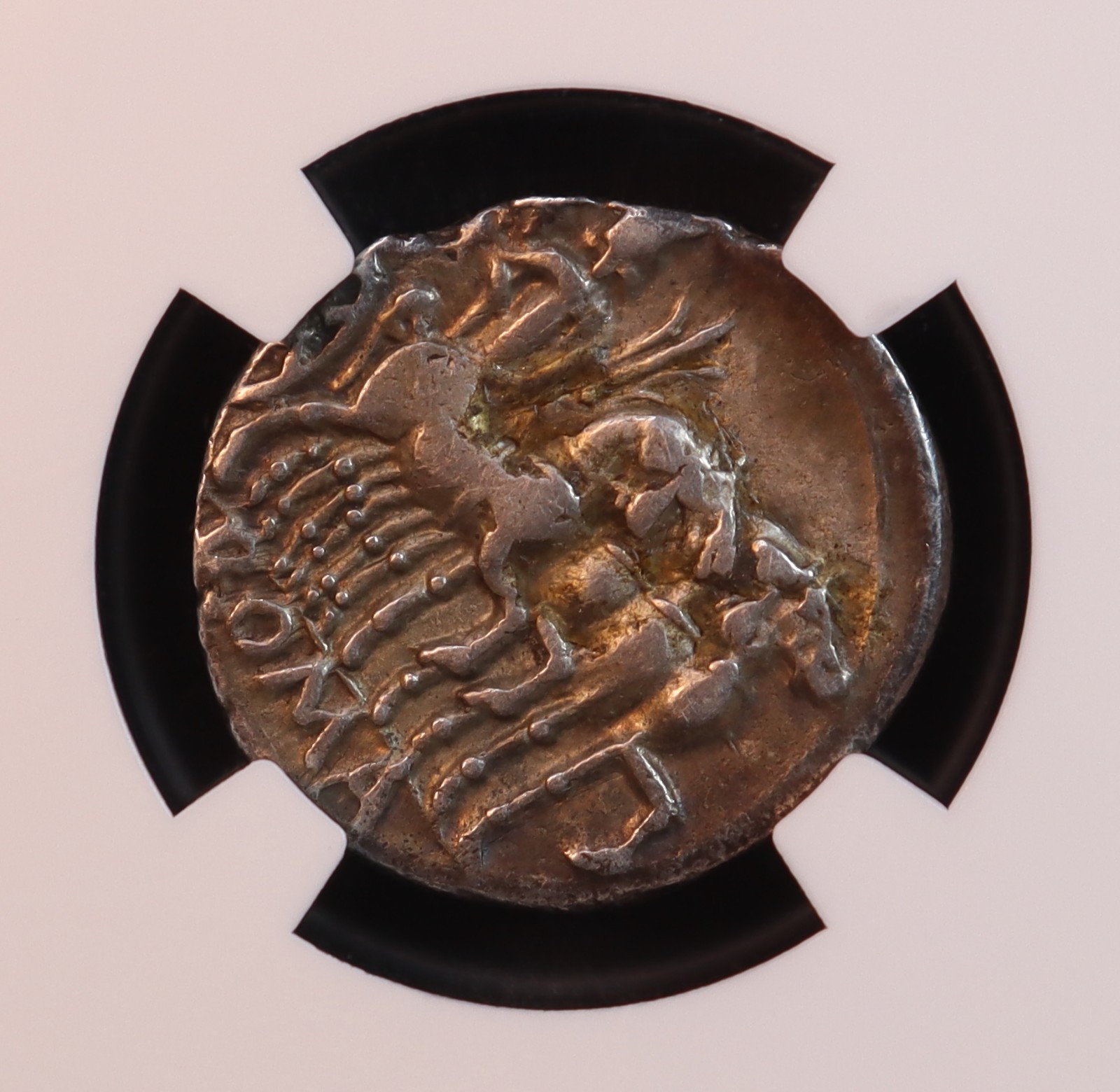 Roman Republic Vargunteius Denarius (130 BC) - NGC Ch. VF! Exquisite 5/5 Strike!