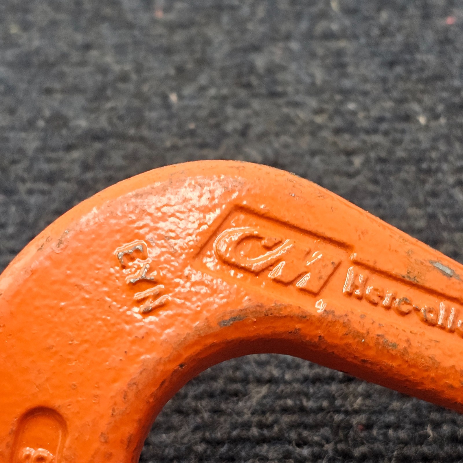 (QTY 2) CM HA800/1000 9/32" Eye Sling Hook Herc Alloy (Missing Safety Latch)