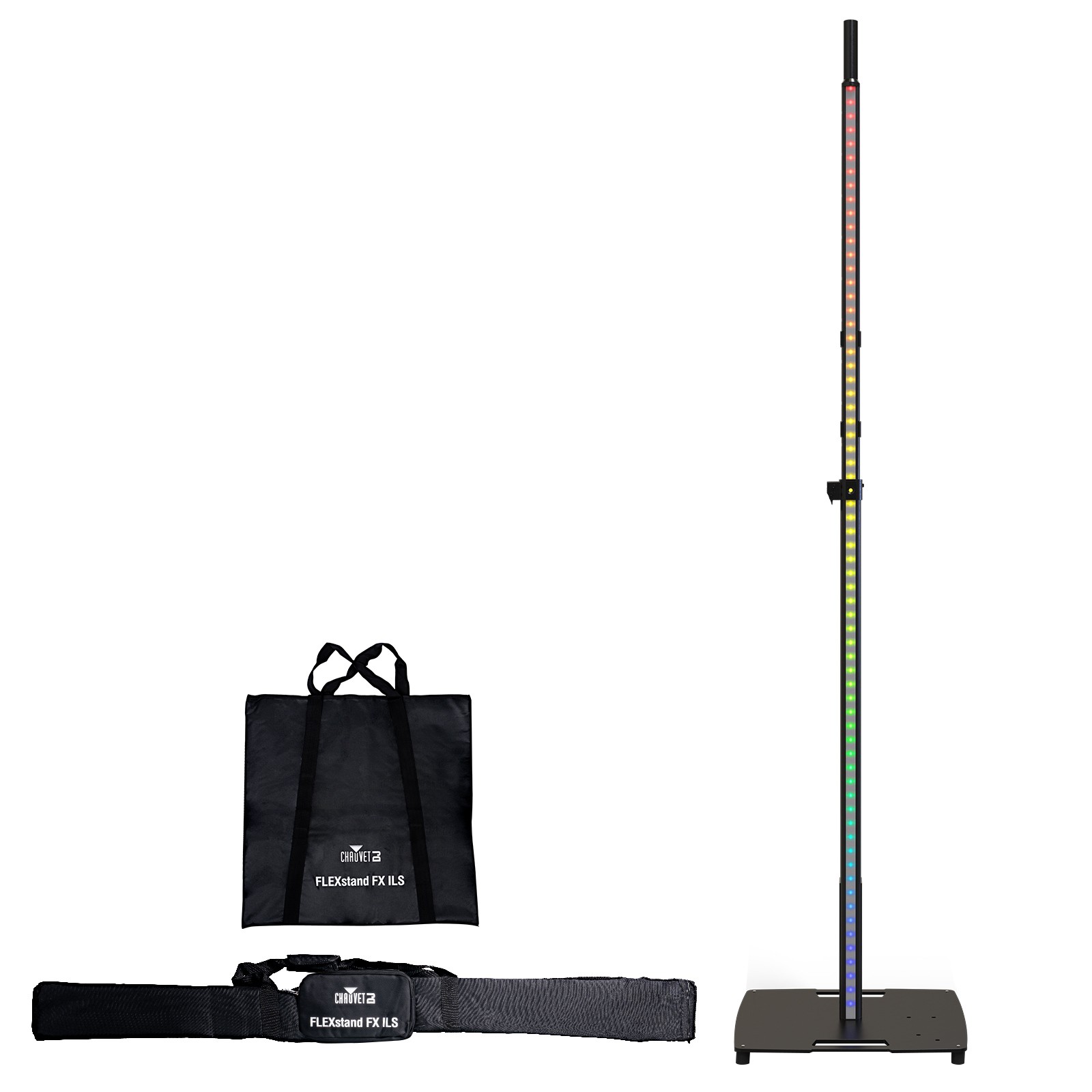 Chauvet DJ FLEXstand FX ILS Lighting Speaker Stand w Built-in LED Strip & Bags