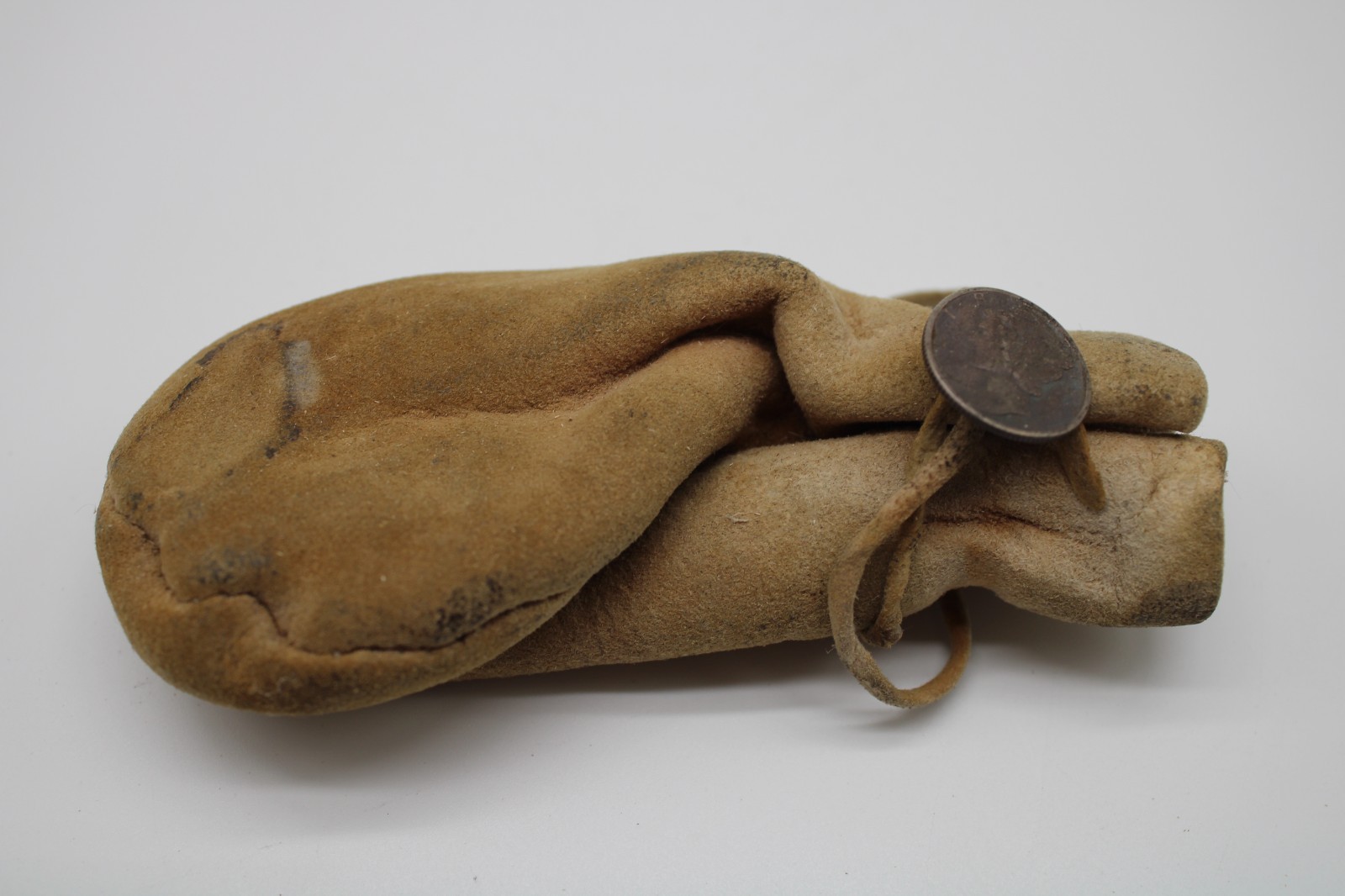 Early Native Zuni Stone Horse Fetish Set With Silver Mercury Dime Bag