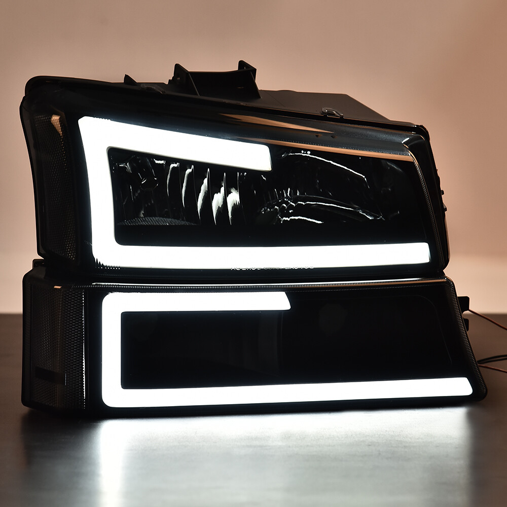 Fit For 03-07 Silverado New LED DRL Headlight Bumper Lamp & Tail Light