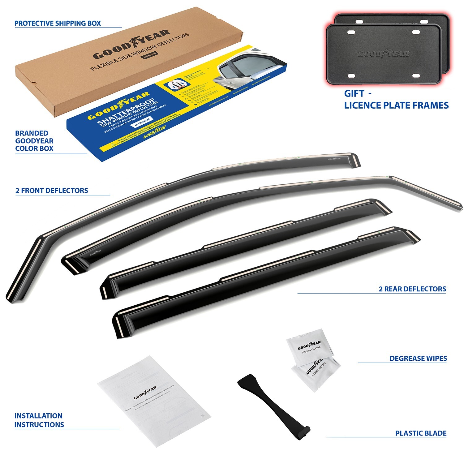 Rain Guards Vent Visors Shade for 20-24 Chevy Silverado Crew Cab 2500/3500