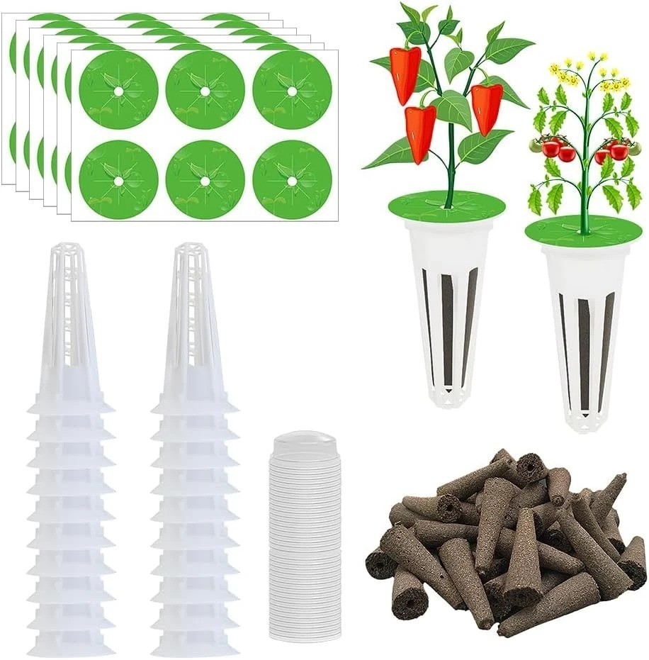 Versatile 48-Pc Hydroponic Growing Kit with Baskets & Domes for Home Gardeners