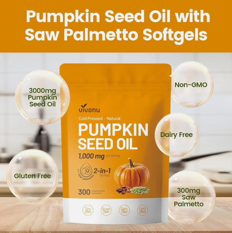 Pumpkin Seed Oil with Saw Palmetto Capsules Hair Care Hair Loss | 300 Softgels