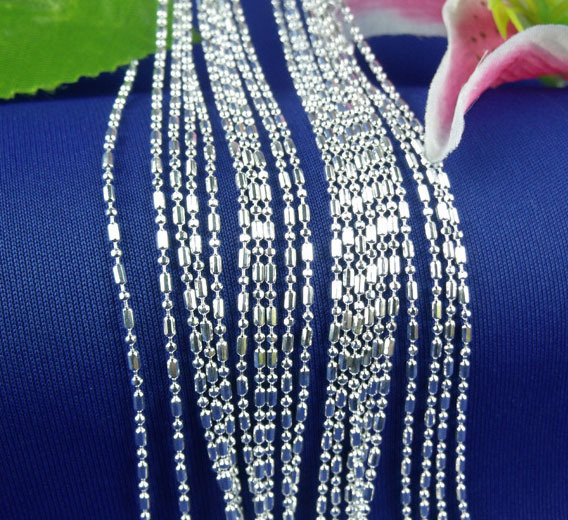 Wholesale 10pcs 925 Sterling Silver Plated 1.5mm Bamboo Chain Necklace 16"-30"
