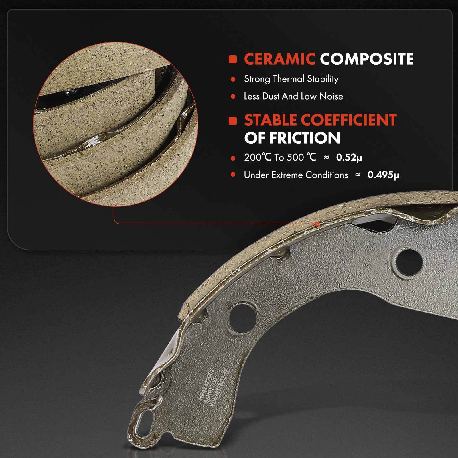 Rear Brake Drums +Ceramic Brake Shoes for Toyota Yaris 2007 2008 2009 2010-2014