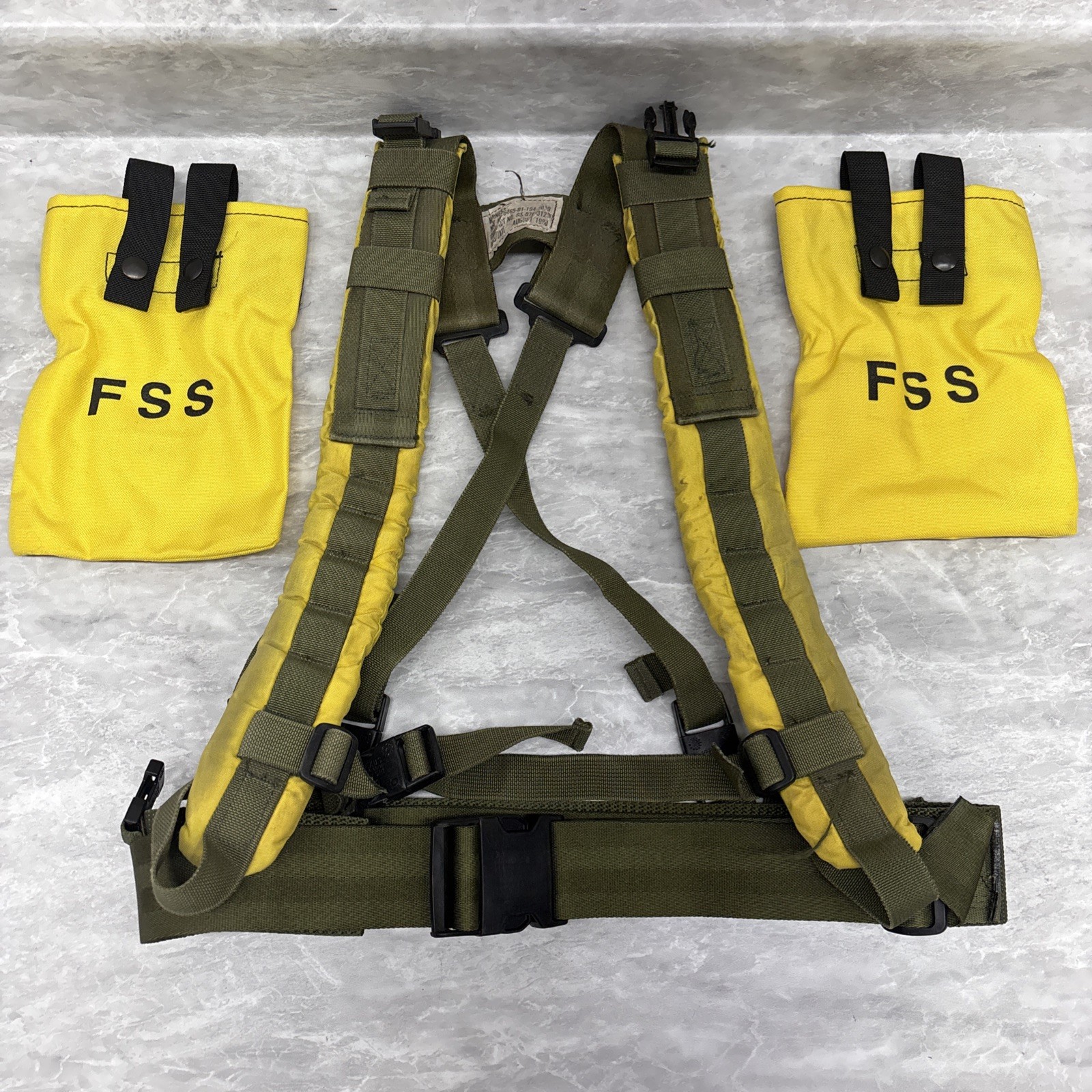 VTG US Forest Service Supply FSS Firefighter Harness, Belt, (2)Canteen Pouches