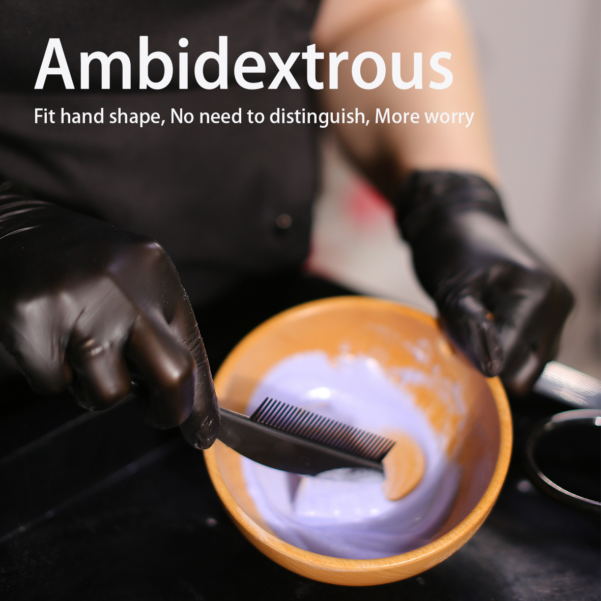 Black Vinyl Gloves Food Grade Gloves Disposable Latex Free & Powder Free, 100PCS