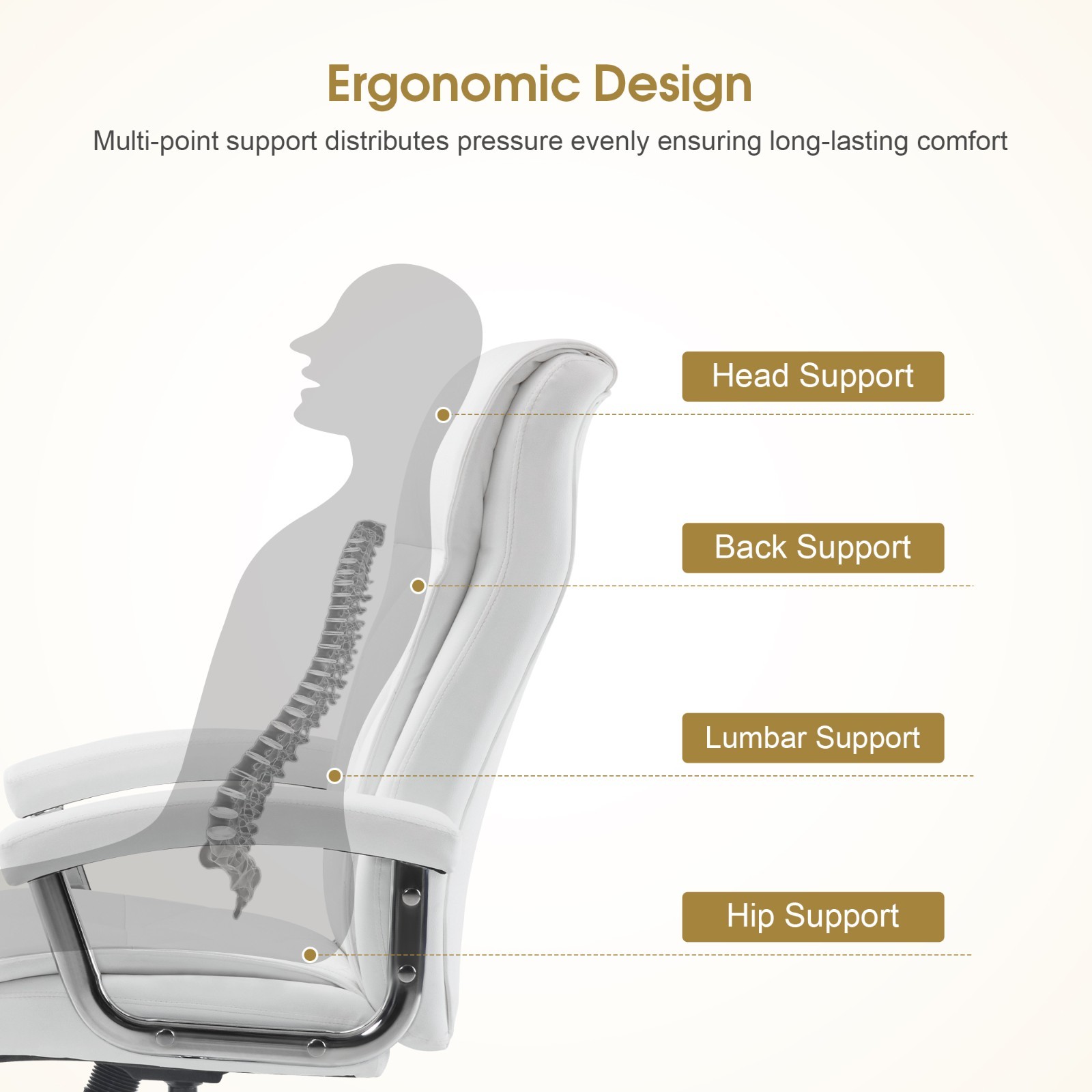 Adjustable Home Office Chairs,Salon Nail Chair for Nail Tech with Thick Backrest