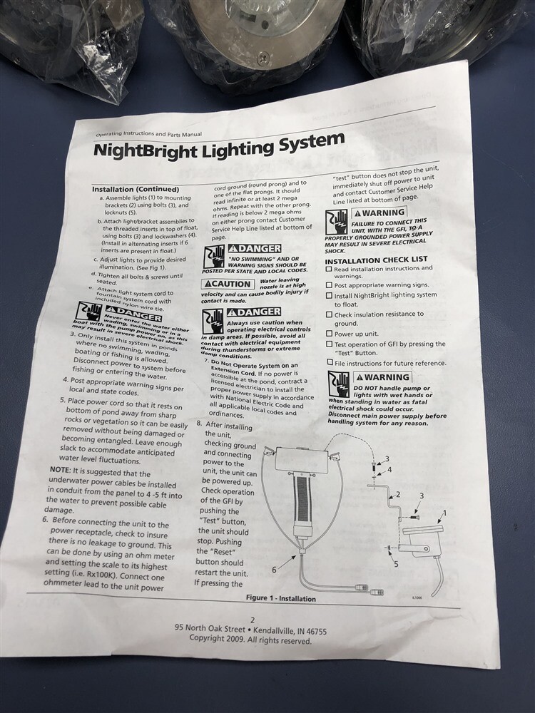 New NightBright Lighting System Pond LED Light Kit for Fountain Pump 023369