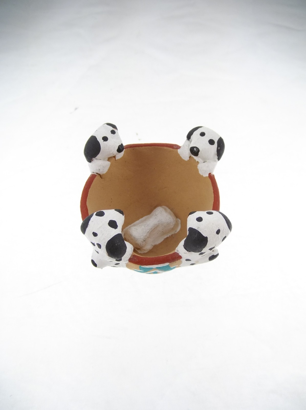 3x2" Jemez Pueblo Miniature Pottery Puppy Dog Dalmatian Bowl