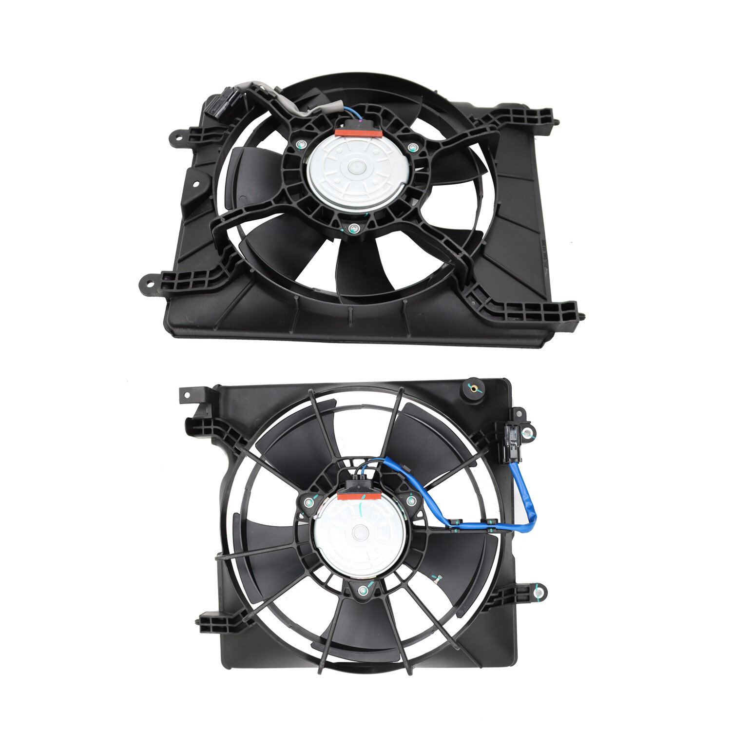 2pcs A/C AC Condenser Radiator Cooling Fan For 2012-15 Honda Civic 2013-17 Acura