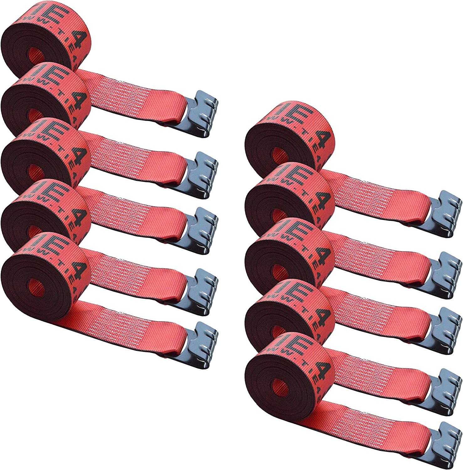 10 Pack 4" x 30' Winch Strap w/Flat Hook for Flatbed Truck Trailer Farm Tie Down