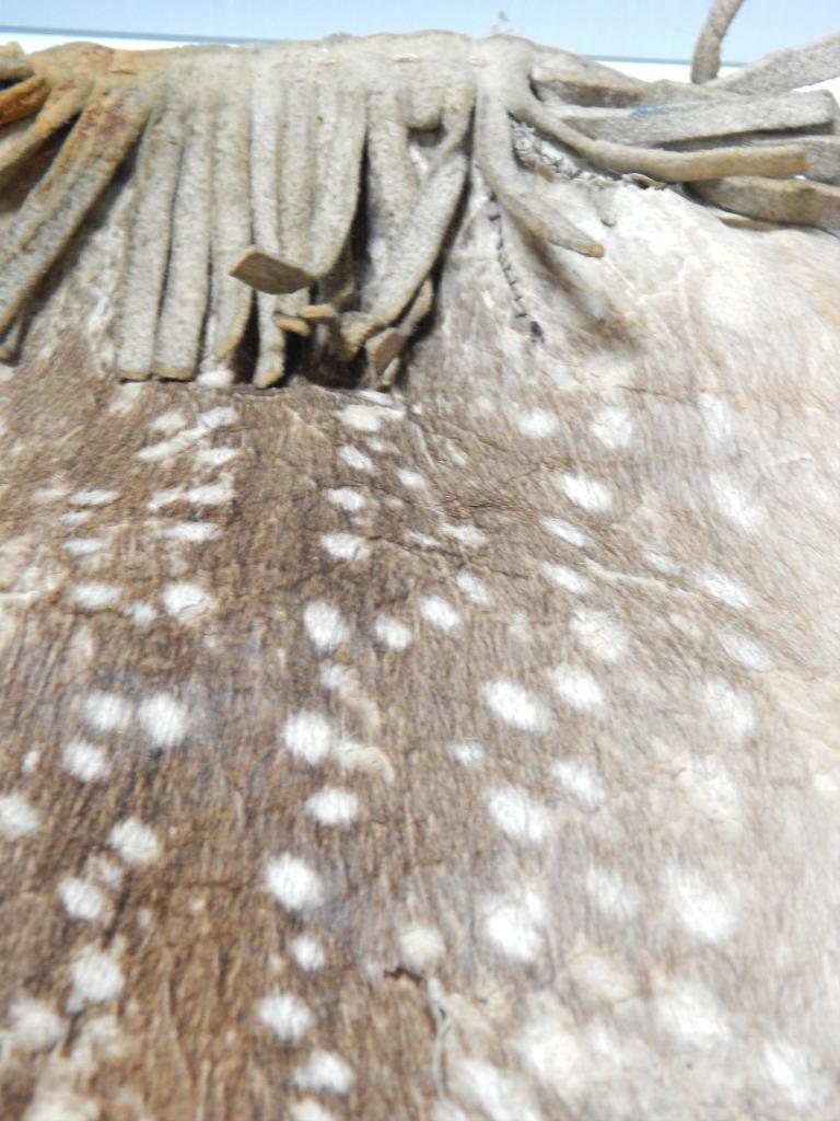 ANTIQUE 1890s BLACKFEET (PIKUNI) PLAINS INDIAN POUCH DOE HIDE POUCH / BAG