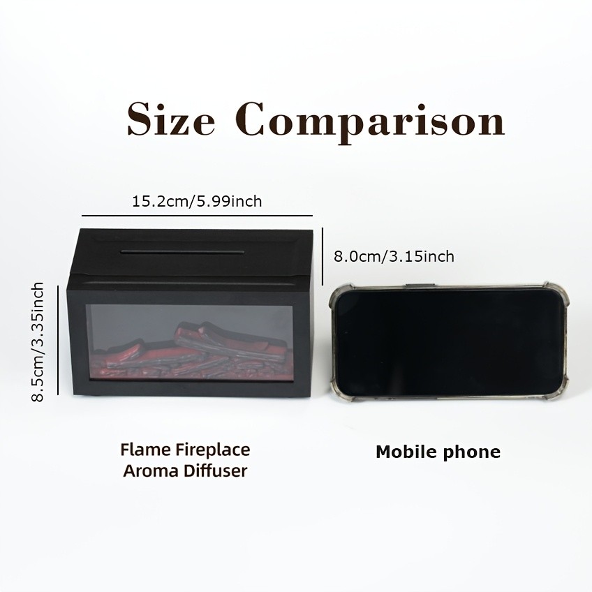 Fireplace Flame Air Diffuser Colors LED Aroma Aromatherapy Ultrasonic Humidifier