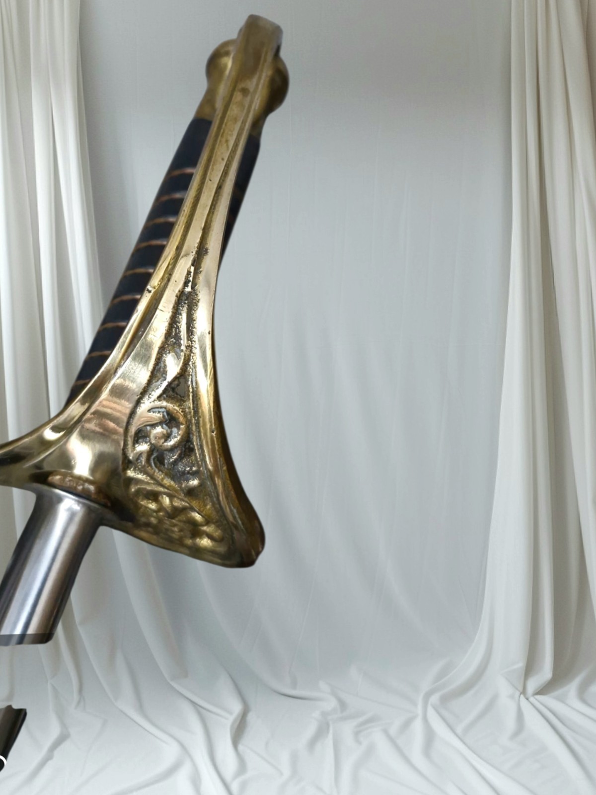 Decorative Brass Handle Naval Officer Dress Sword Replica – Ornate Guard,...