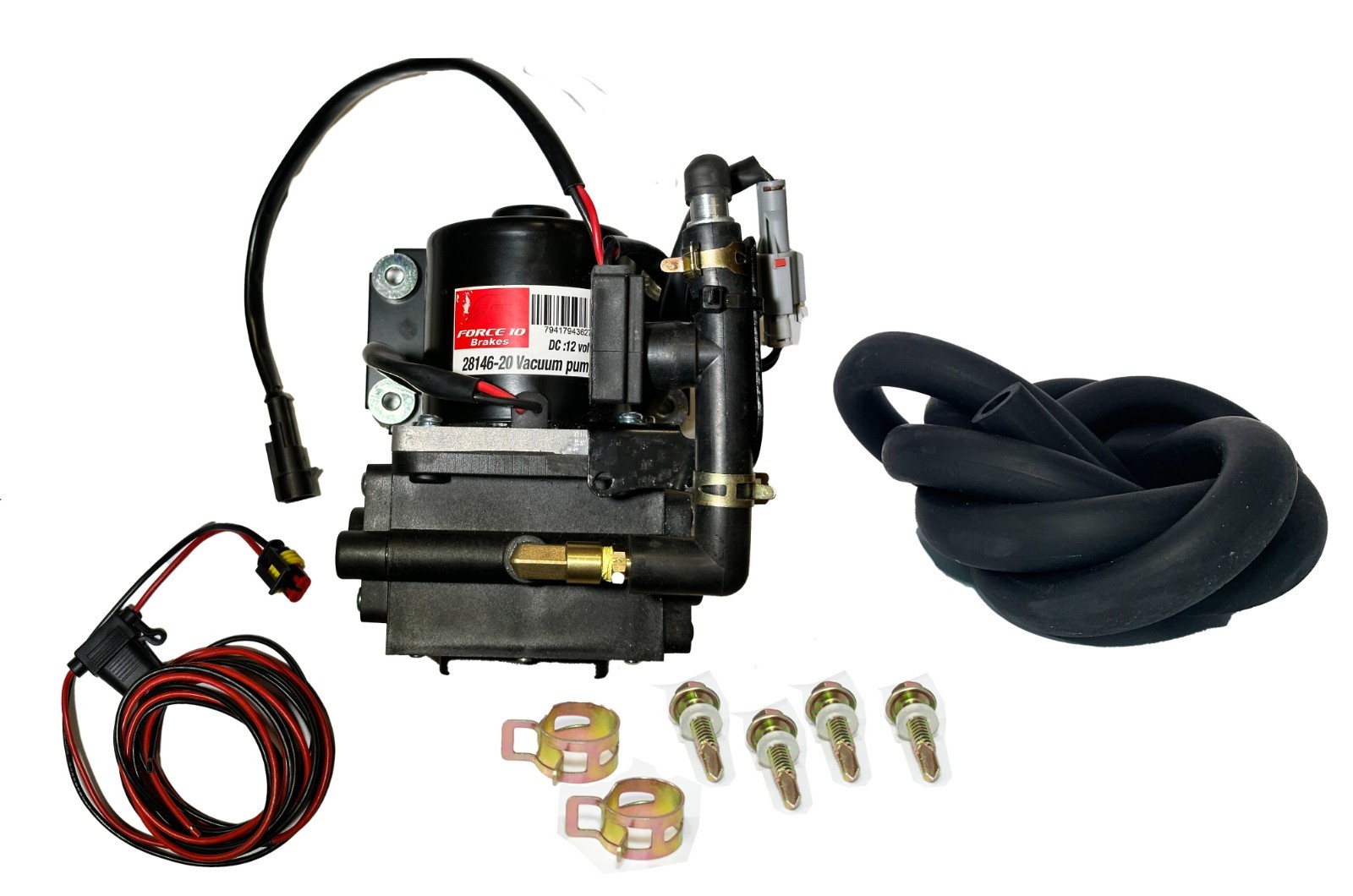 Brake Booster Vacuum Pump - High power Dual piston pump 12 V "Plug and Play"