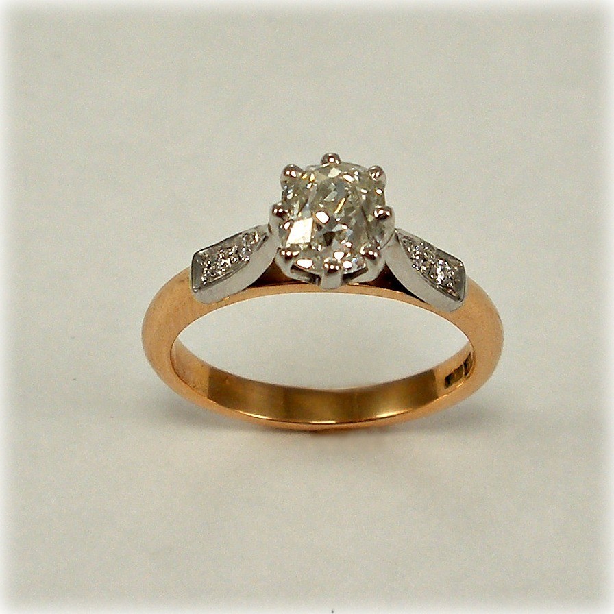 1.10 Ct Lab Grown Diamond Engagement Ring 14K Yellow Gold Solitaire Size 7