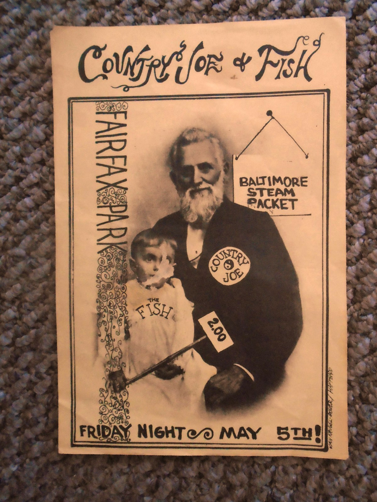 RARE_ORIGINAL CONCERT HANDBILL-AOR 2.304_J N BOWER-R VANKRUGEL-HAFFBAD-CJ & FISH