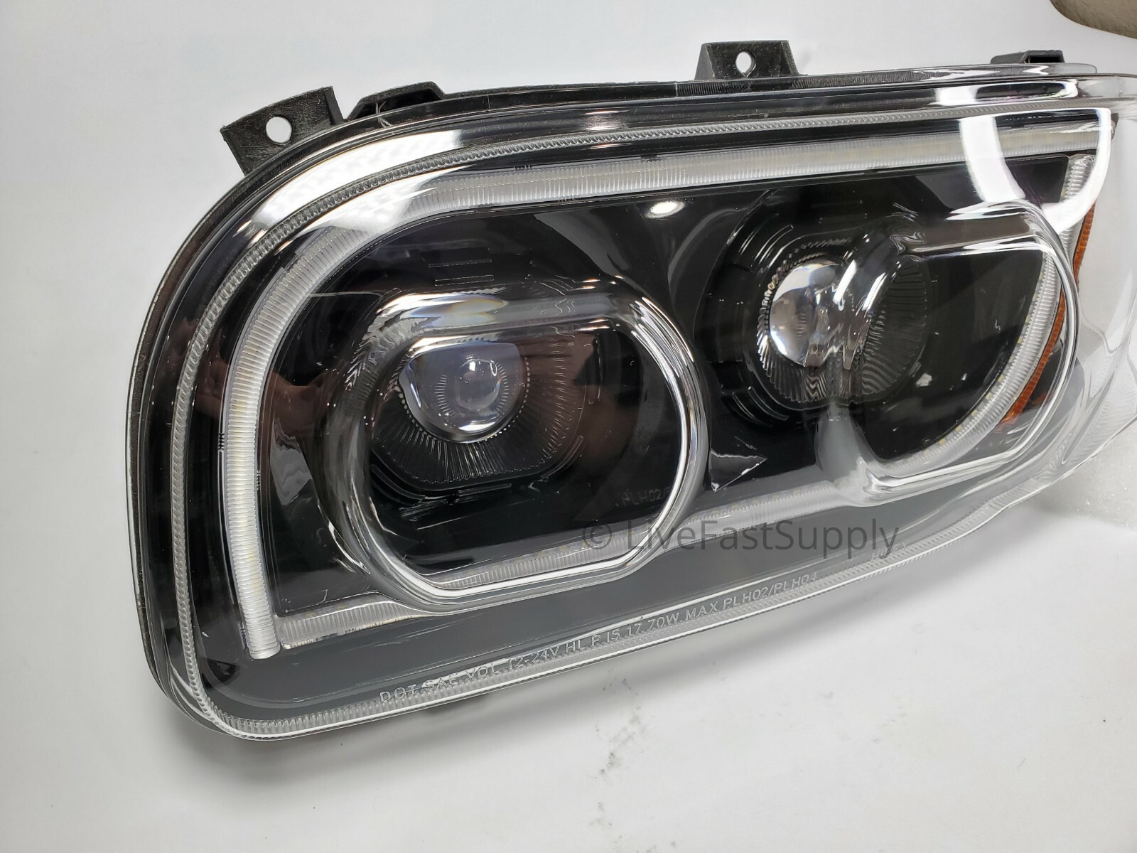 Pair All LED Headlights w/ Dual Function LED Halo DLR for Peterbilt 388/389/567